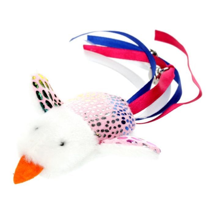 Іграшка для котів Hippie Pet Пташка рожева 7.5 см (HIPCT2304040RO)