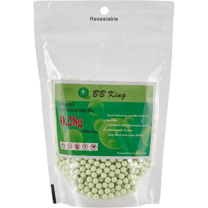 Страйкбольні кульки BB King Tracer Green 6мм 0,28г 2000шт/уп (1401.00.07)