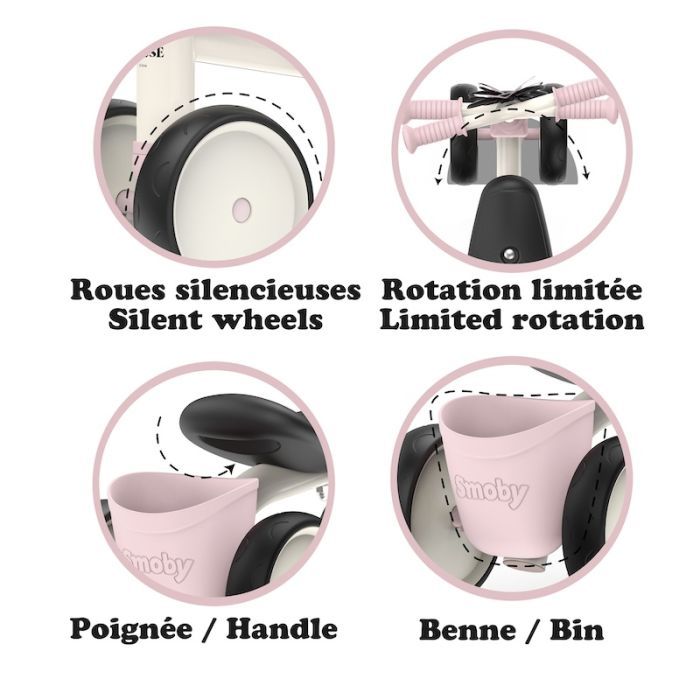 Беговел Smoby Мінні Маус. Роккі, металевий, чотирьох колісний (7600721406) изображение 4