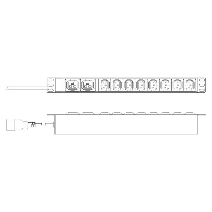Силовой блок 19" 1U w/PDU 8xC13, 2xC19, 16A, 250V, вилка C20 Digitus (DN-95427) изображение 5
