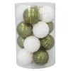 Елочная игрушка Chomik пластикові кульки 16 шт, 4 см, зелені і білі (5900779877351_2)