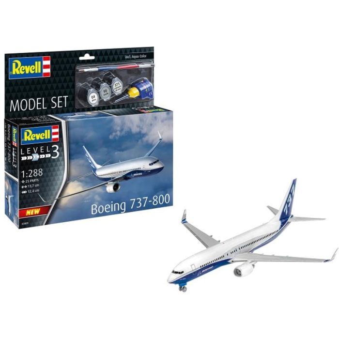 Збірна модель Revell набір Літак Boeing 737-800, рівень 3, 1:288 (RVL-63809)