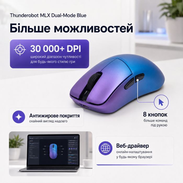 Мишка Thunderobot MLX Dual-Mode Blue (6932066320669) зображення 11