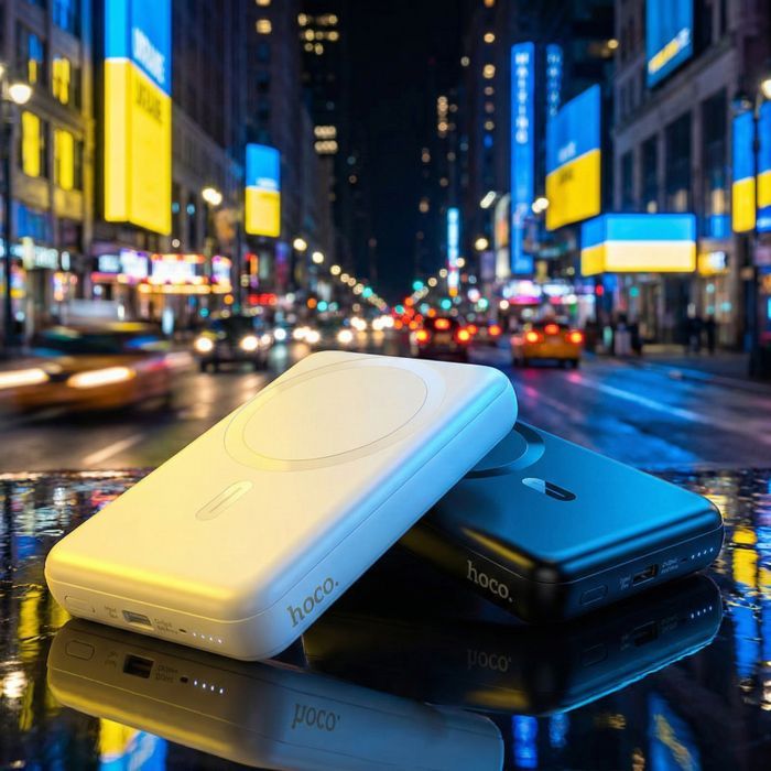 Батарея універсальна HOCO 10000mAh Grace PD/20W Magnetic White (J141 / 714985) зображення 11