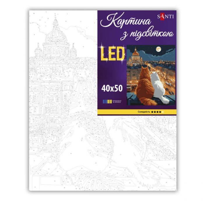 Картина по номерам Santi Коти на даху 40х50 см LED підсвітка (956646) изображение 2