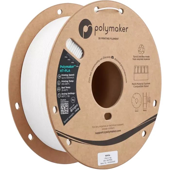 Пластик для 3D-принтера Polymaker HT-PLA 1,75mm 1kg WHITE (PA17002)