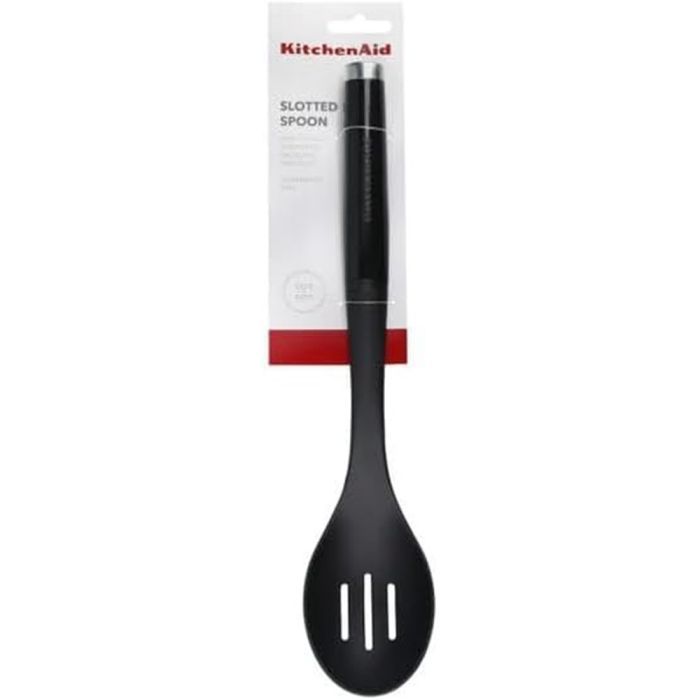 Ложка поварская KitchenAid Classic для сервірування з прорізами 34 см чорний (KCG004OHOBE) изображение 3
