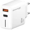 Зарядное устройство Grand-X GaN 1xUSB-C + 1xUSB QC3.0 45W white (CH-460W)