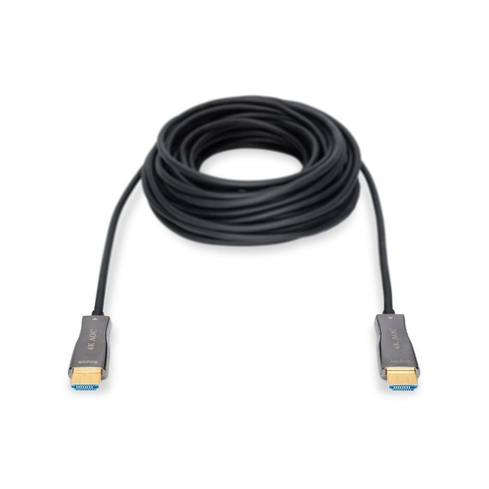 Кабель мультимедийный HDMI M to HDMI M 15m 4K AOC hybrid-fiber black Digitus (AK-330125-150-S) изображение 3