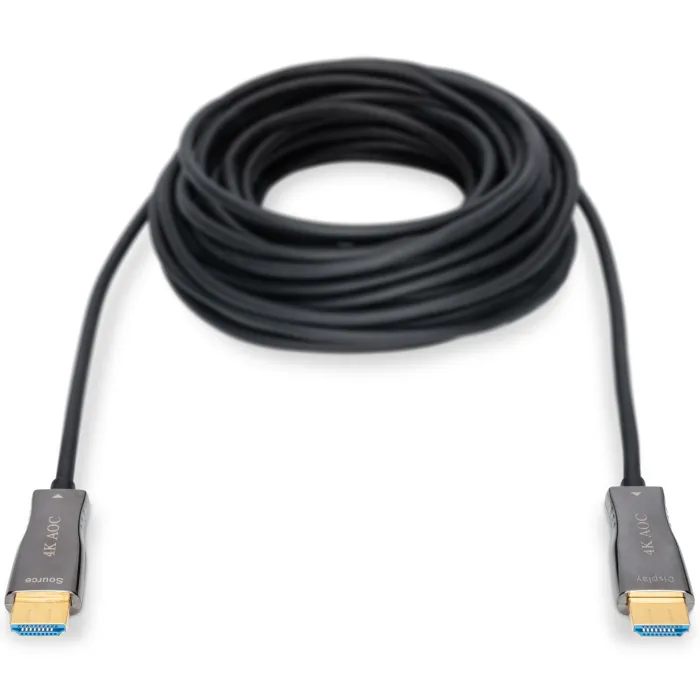 Кабель мультимедийный HDMI M to HDMI M 10m 4K AOC hybrid-fiber black Digitus (AK-330125-100-S) изображение 3