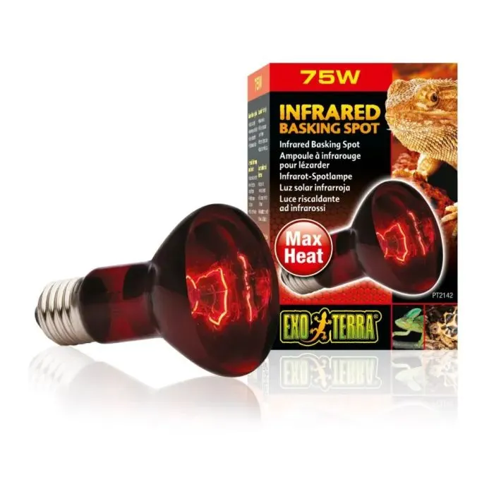 Светильник для террариума ExoTerra Infrared basking spot инфракрасная обогревающая R20/75 Вт (15561221429)