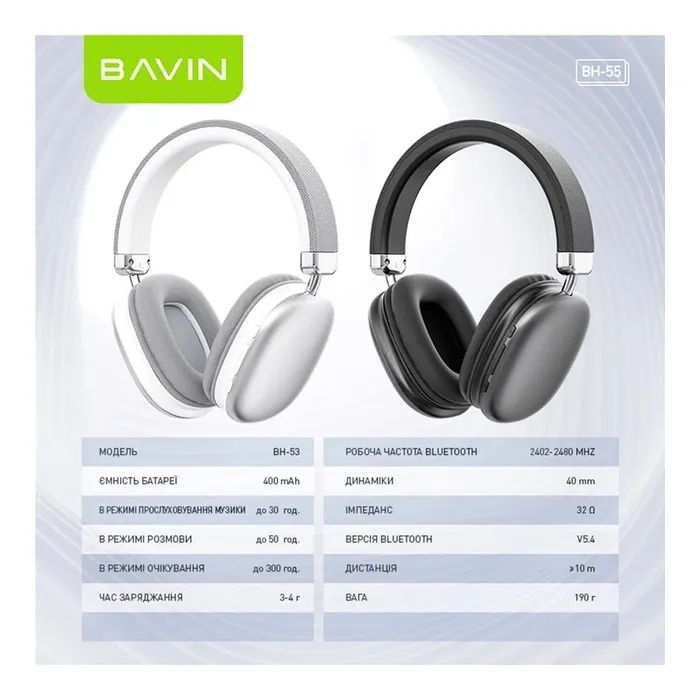 Наушники BAVIN BH-55 Hi-Res Black (HB-BH-55 BK) изображение 9