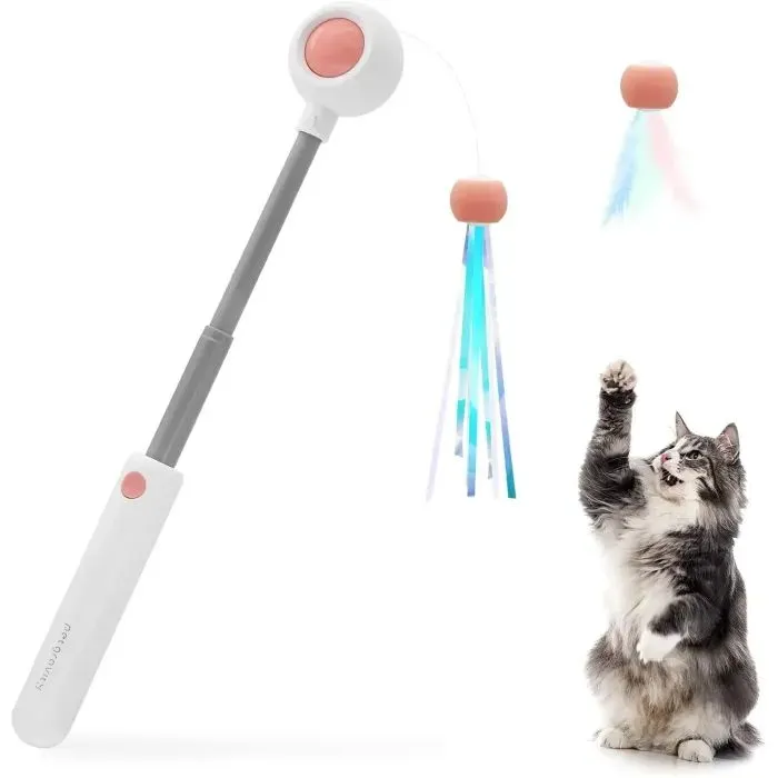 Іграшка для котів Petgravity Інтерактивна висувна вудочка з лазером рожева (PG-CT053P) зображення 3