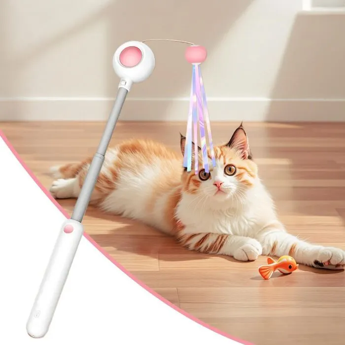 Іграшка для котів Petgravity Інтерактивна висувна вудочка з лазером рожева (PG-CT053P) зображення 5
