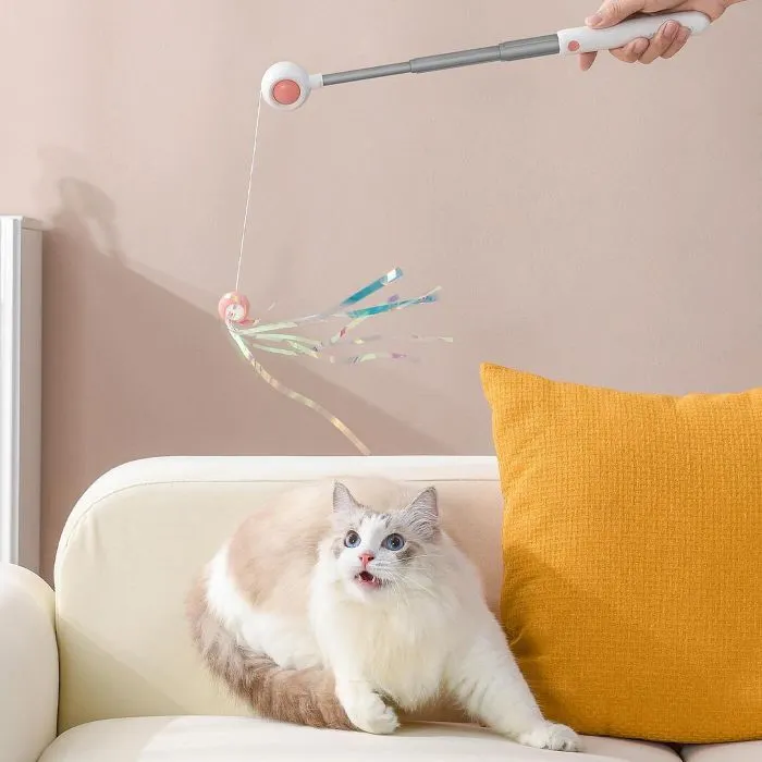 Іграшка для котів Petgravity Інтерактивна висувна вудочка з лазером рожева (PG-CT053P) зображення 6