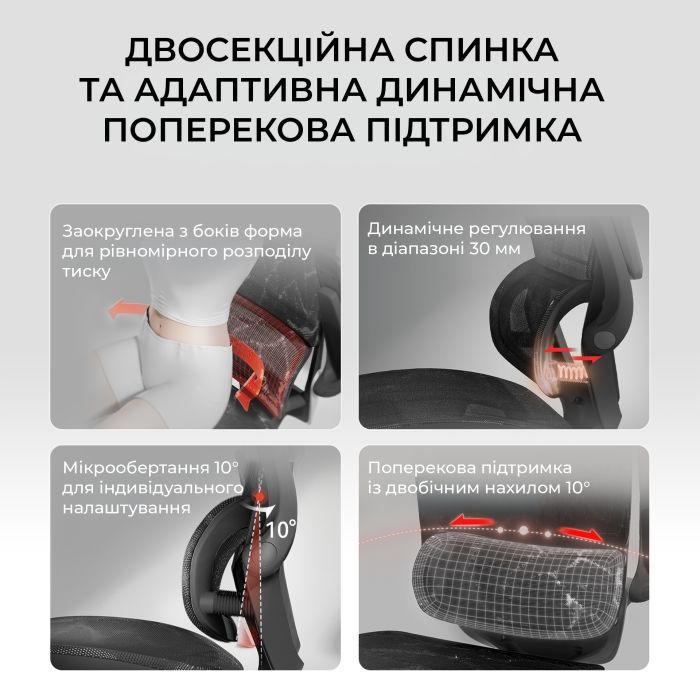 Офісне крісло Sihoo M59AS Mesh Black (M59AS-M302) зображення 10