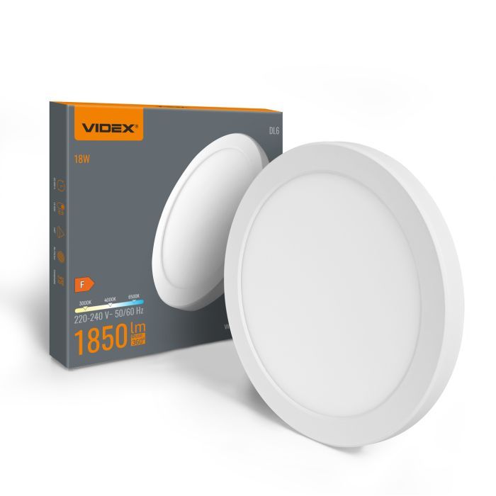 Світильник Videx DL6R 18W 3000K-4000K-6500K White (VL-DL6R-18CW)