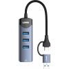 Концентратор LDNIO USB-A + USB-C 4-in-1 3xUSB 3.0 + 1xRJ45 (DS-144UC) изображение 2