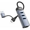 Концентратор LDNIO USB-A + USB-C 4-in-1 3xUSB 3.0 + 1xRJ45 (DS-144UC)