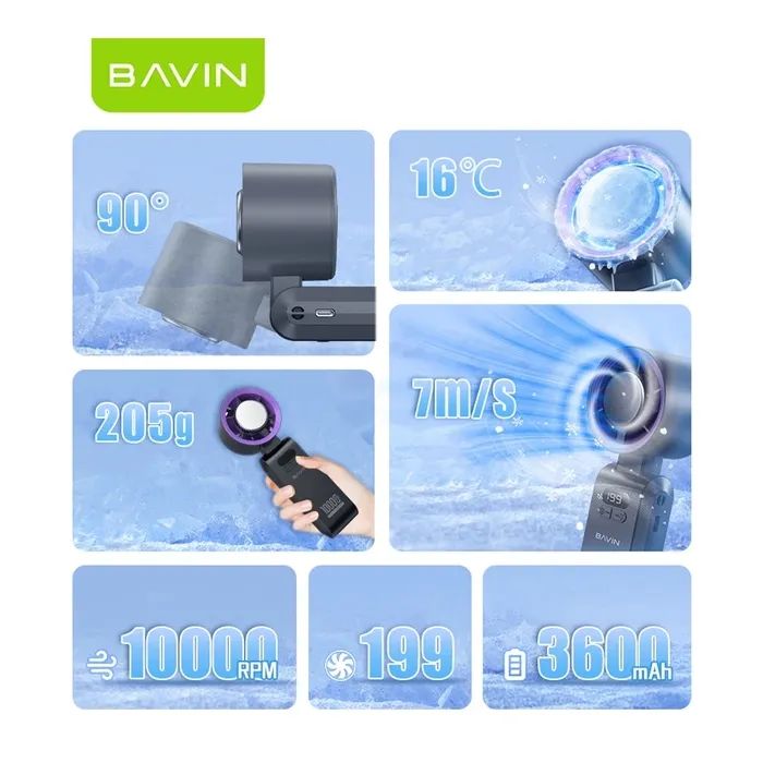 Вентилятор BAVIN BF-004 ICE CUBE TURBO FUN 10000RPM Black-purple (BF-004 BP) изображение 8