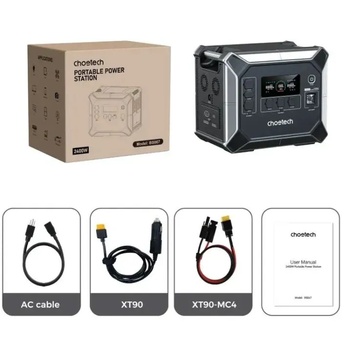 Зарядная станция Choetech 2400W 2048Wh (BS067-BQB) изображение 5