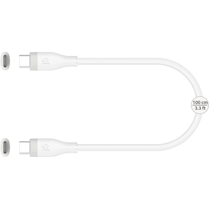Дата кабель USB-C to USB-C 1.8m 60W (20V/3A) premium J5create (JUCX18L18W-N) изображение 2