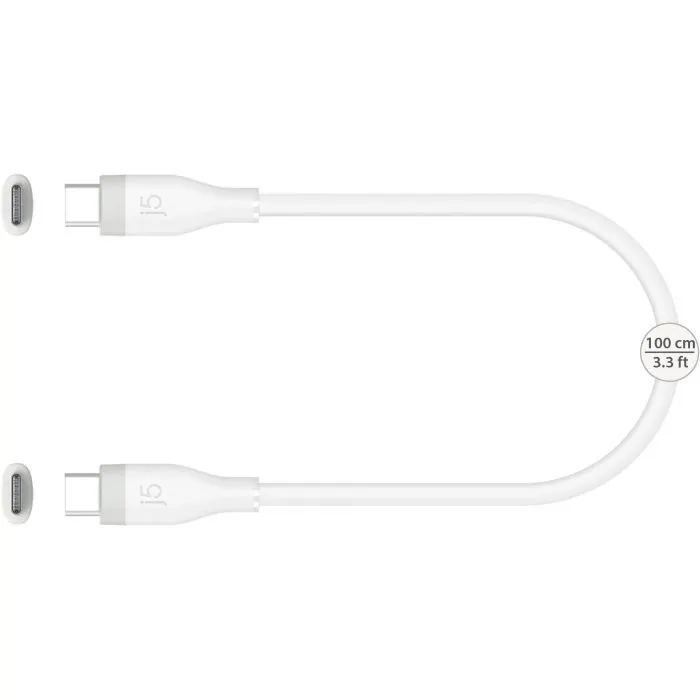 Дата кабель USB-C to USB-C 1.0m 60W (20V/3A) premium J5create (JUCX17W-N) изображение 2