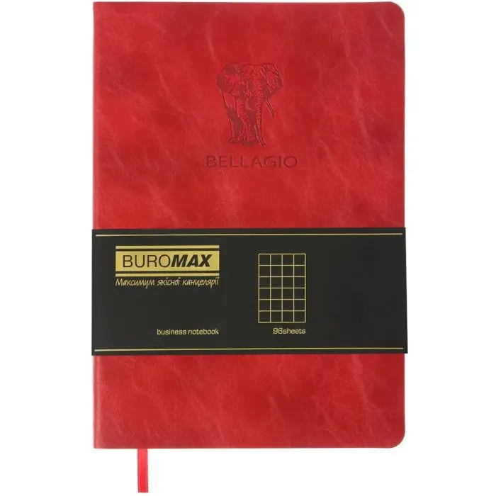 Книга записна Buromax BELLAGIO, А5, 96 аркушів, клітинка, червоний (BM.295118-05) зображення 2
