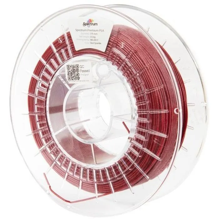 Пластик для 3D-принтера Spectrum PLA Glitter 1.75mm 0.5kg Red,Sparkle (80272)