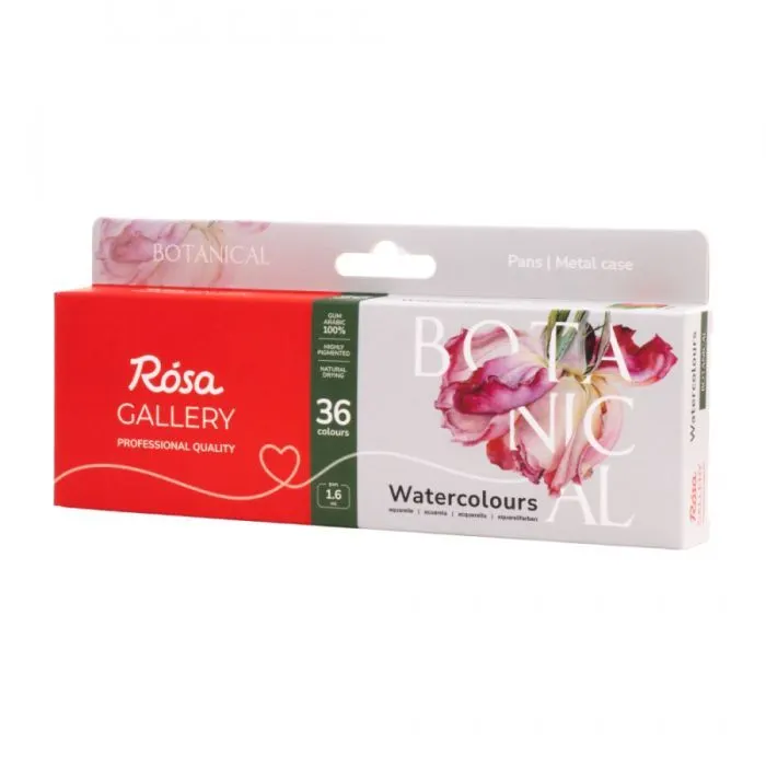 Акварельные краски Rosa Gallery BOTANICAL, 36*1,6мл, півкювета, металевий пенал (4823098548102) изображение 3