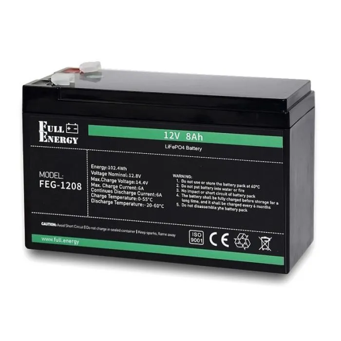 Батарея LiFePo4 Full Energy FEG-128, 12,8В 8Аг (FEG-128-1)