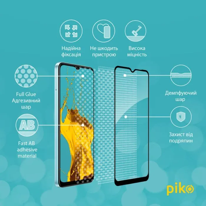 Скло захисне Piko Full Glue Oppo A17k Black (1283126593666) зображення 4