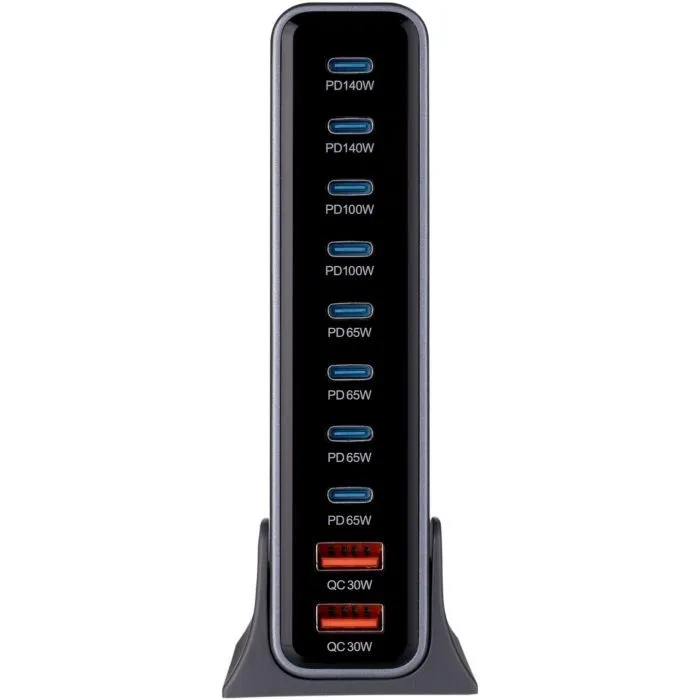 Зарядний пристрій XoKo 8xUSB-C PD 65 - 140W + 2xUSB QC30W GaN3 800W (XK-QC-800) зображення 6