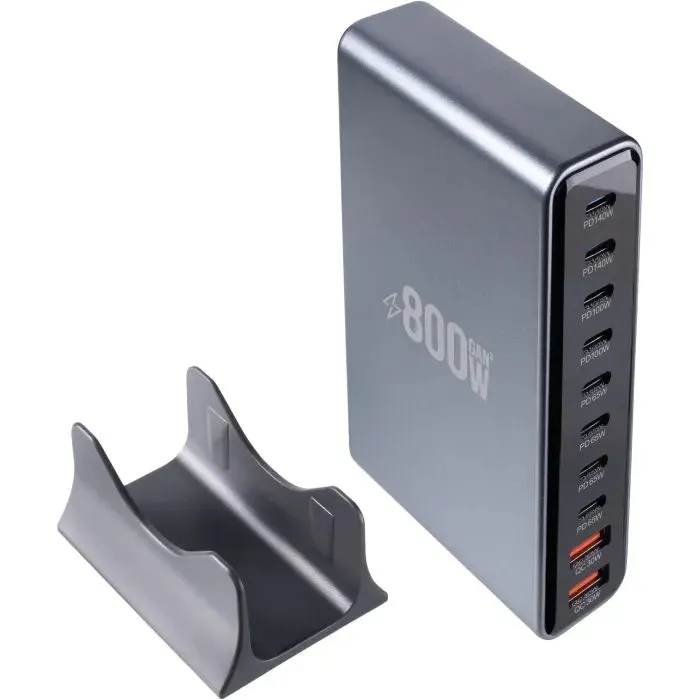 Зарядний пристрій XoKo 8xUSB-C PD 65 - 140W + 2xUSB QC30W GaN3 800W (XK-QC-800) зображення 8